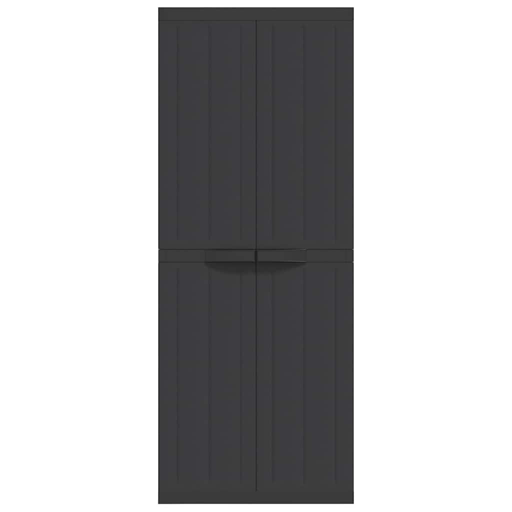 vidaXL Ντουλάπι Αποθ. Εξ. Χώρου Μαύρο 65x37x165εκ. Πολυπροπυλένιο