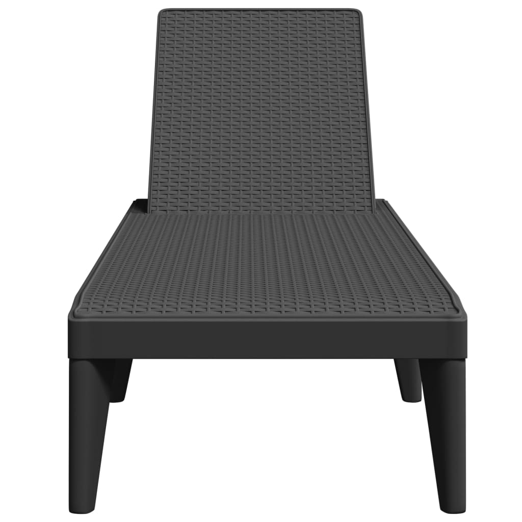 vidaXL Ξαπλώστρα Ανθρακί 186 x 60 x 29 από Πολυπροπυλένιο