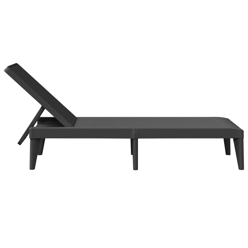 vidaXL Ξαπλώστρα Ανθρακί 186 x 60 x 29 από Πολυπροπυλένιο