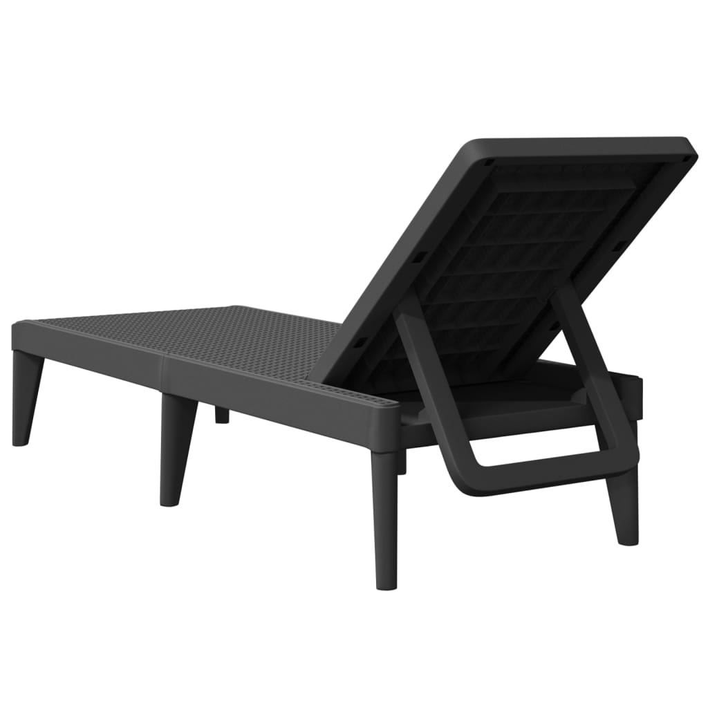 vidaXL Ξαπλώστρα Ανθρακί 186 x 60 x 29 από Πολυπροπυλένιο