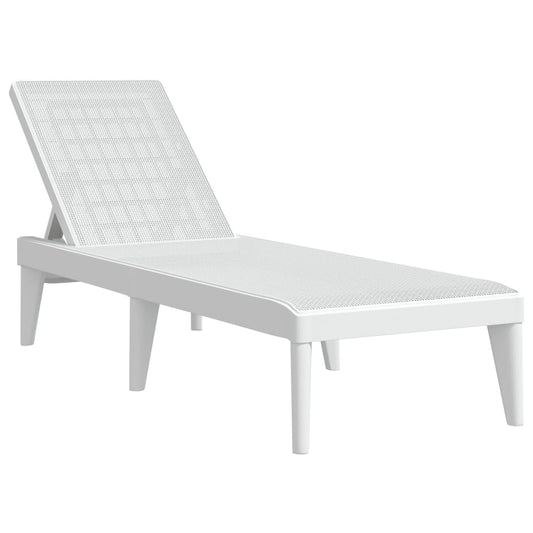 vidaXL Ξαπλώστρα Λευκή 186 x 60 x 29 από Πολυπροπυλένιο