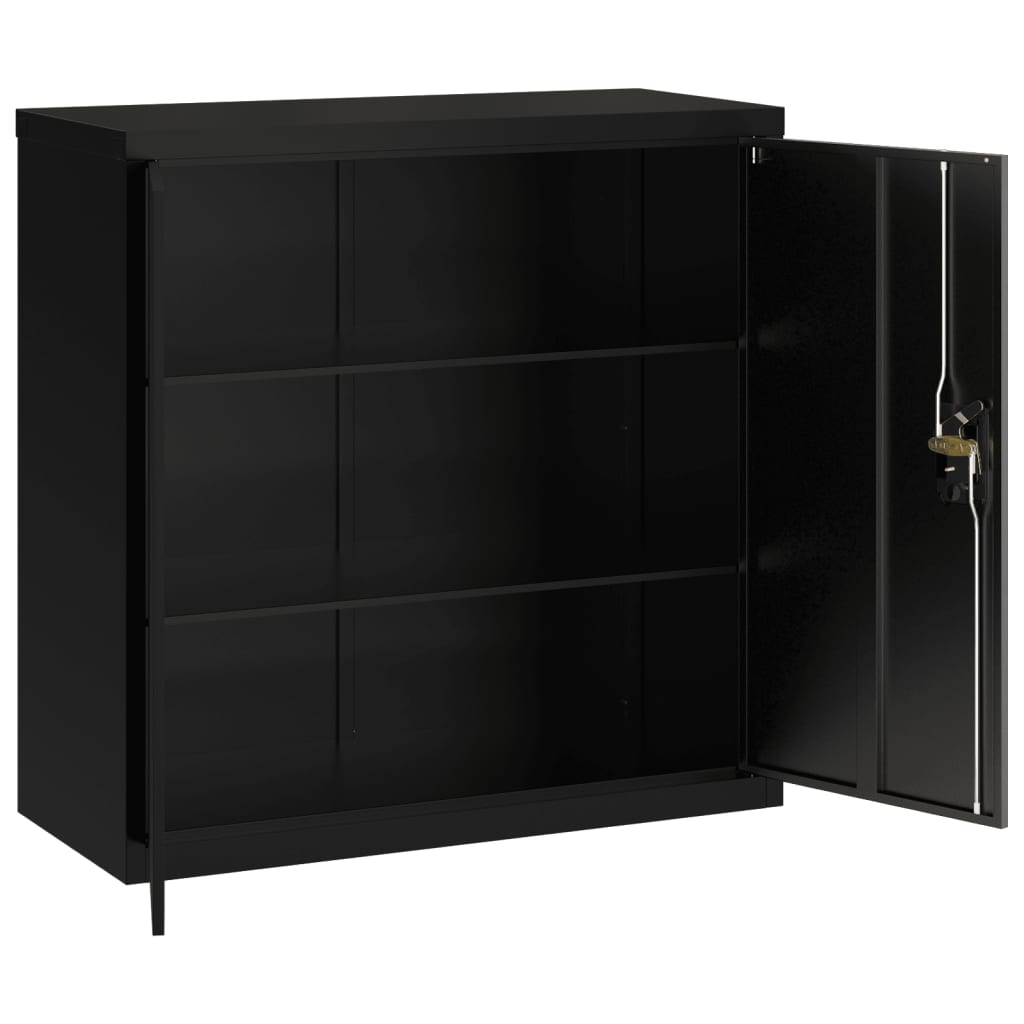 vidaXL Αρχειοθήκη Μαύρη 90 x 40 x 90 εκ. από Ατσάλι