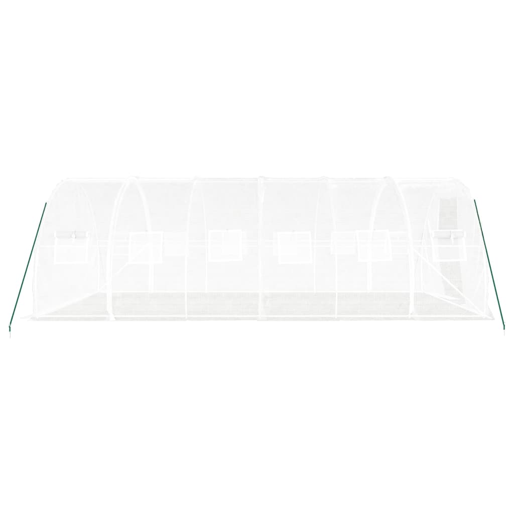 vidaXL Θερμοκήπιο Λευκό 18 μ² 6 x 3 x 2 μ. με Ατσάλινο Πλαίσιο