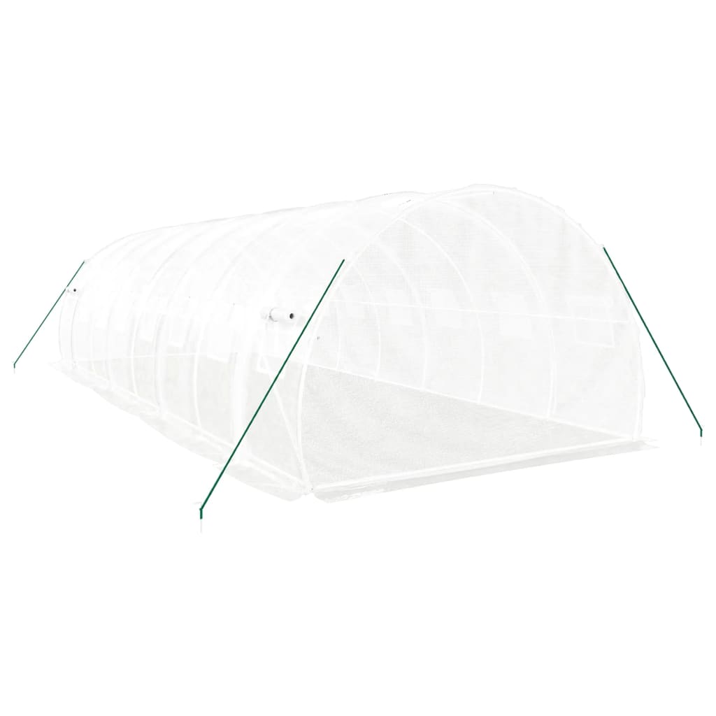 vidaXL Θερμοκήπιο Λευκό 24 μ² 8 x 3 x 2 μ. με Ατσάλινο Πλαίσιο