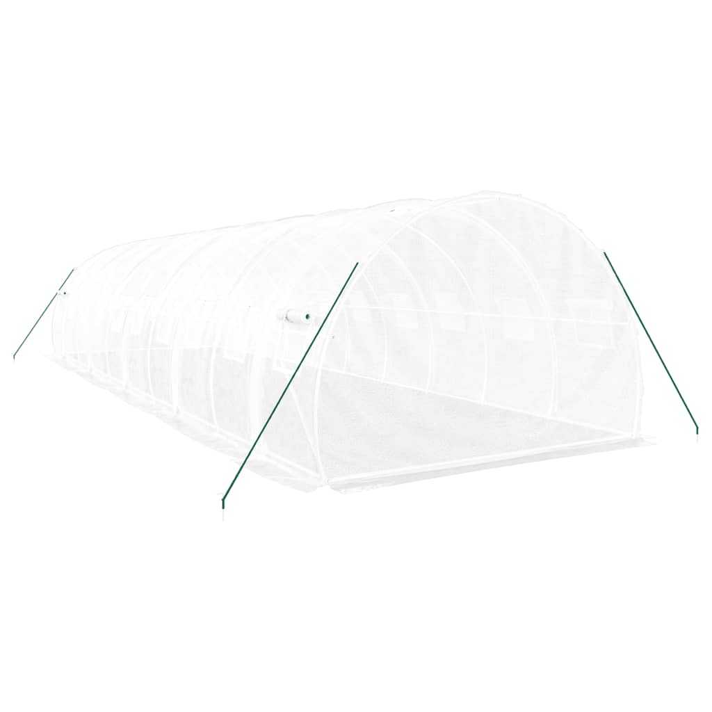 vidaXL Θερμοκήπιο Λευκό 30 μ² 10 x 3 x 2 μ. με Ατσάλινο Πλαίσιο