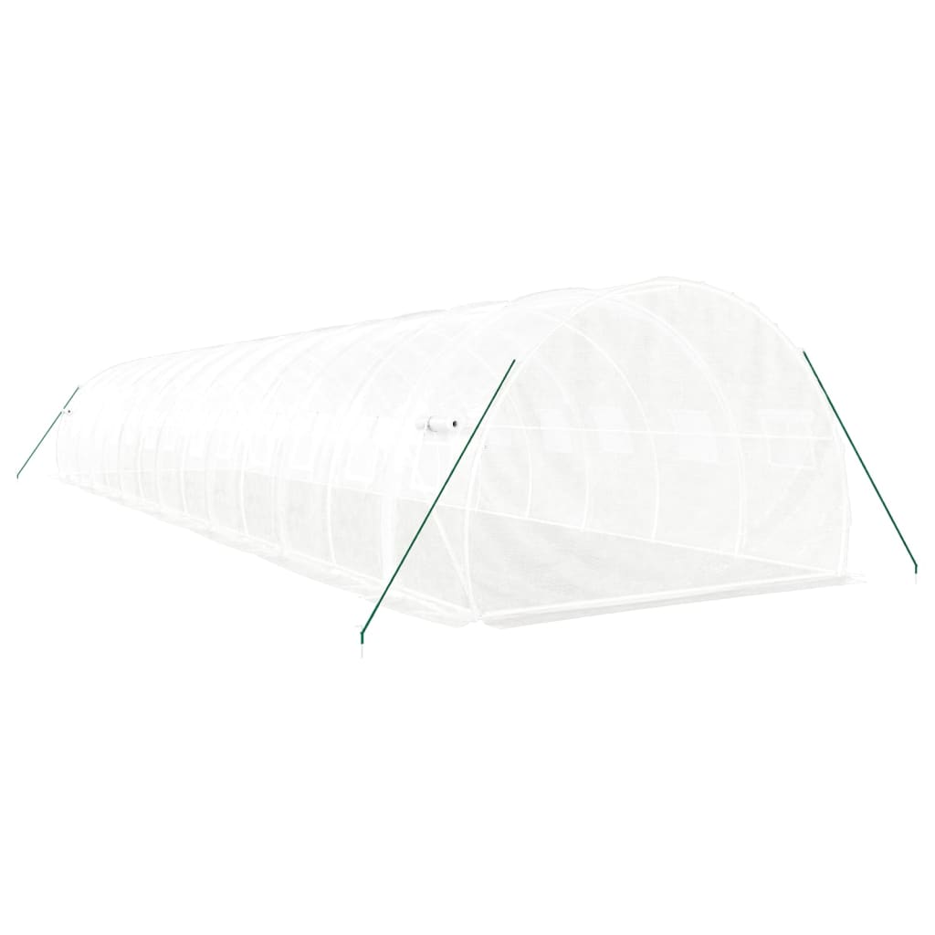vidaXL Θερμοκήπιο Λευκό 42 μ² 14 x 3 x 2 μ. με Ατσάλινο Πλαίσιο