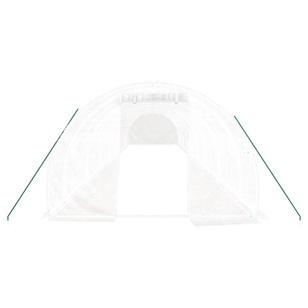 vidaXL Θερμοκήπιο Λευκό 48 μ² 16 x 3 x 2 μ. με Ατσάλινο Πλαίσιο