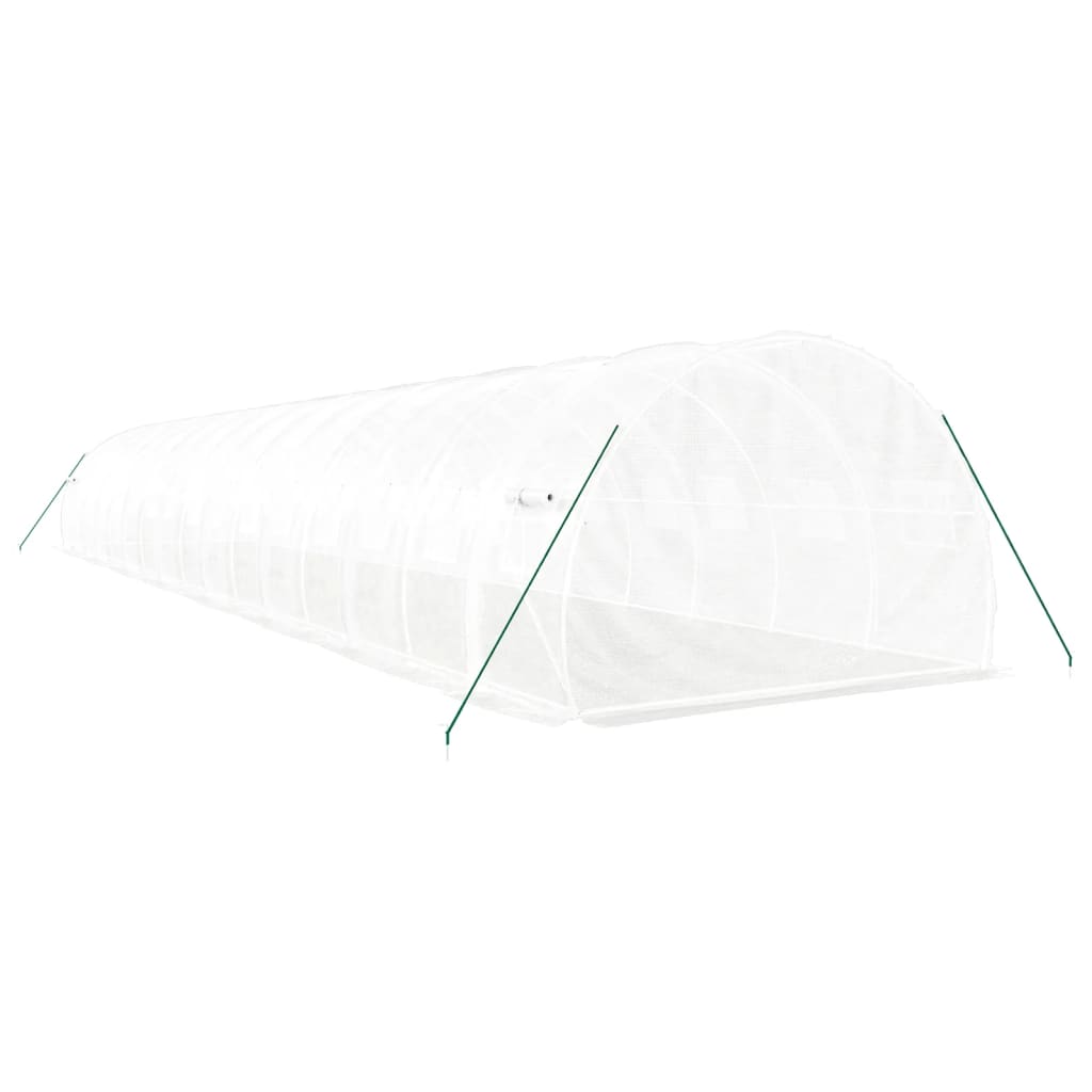 vidaXL Θερμοκήπιο Λευκό 48 μ² 16 x 3 x 2 μ. με Ατσάλινο Πλαίσιο