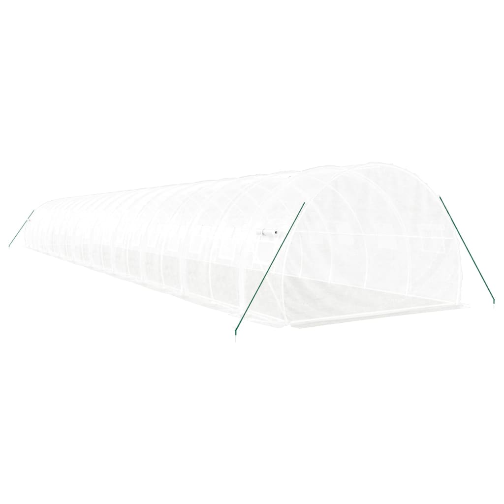 vidaXL Θερμοκήπιο Λευκό 60 μ² 20 x 3 x 2 μ. με Ατσάλινο Πλαίσιο