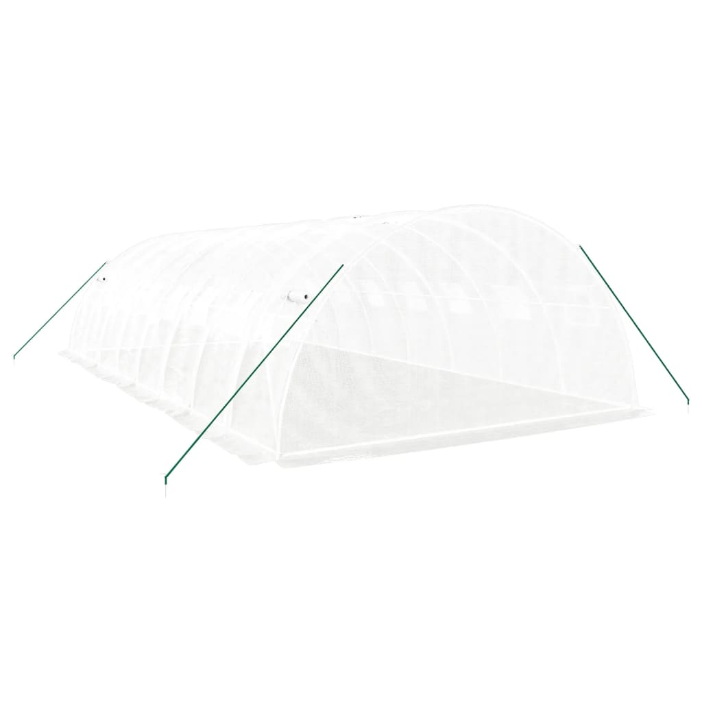 vidaXL Θερμοκήπιο Λευκό 32 μ² 8 x 4 x 2 μ. με Ατσάλινο Πλαίσιο