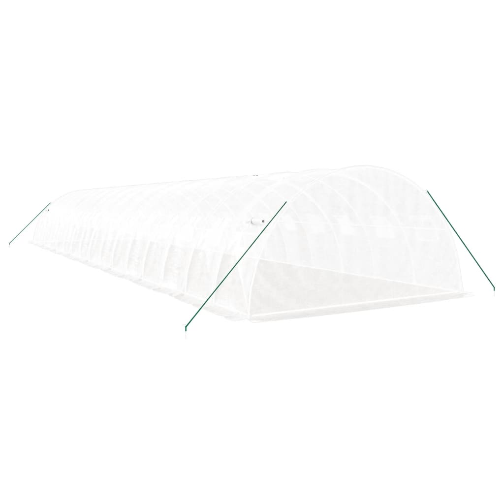 vidaXL Θερμοκήπιο Λευκό 64 μ² 16 x 4 x 2 μ. με Ατσάλινο Πλαίσιο