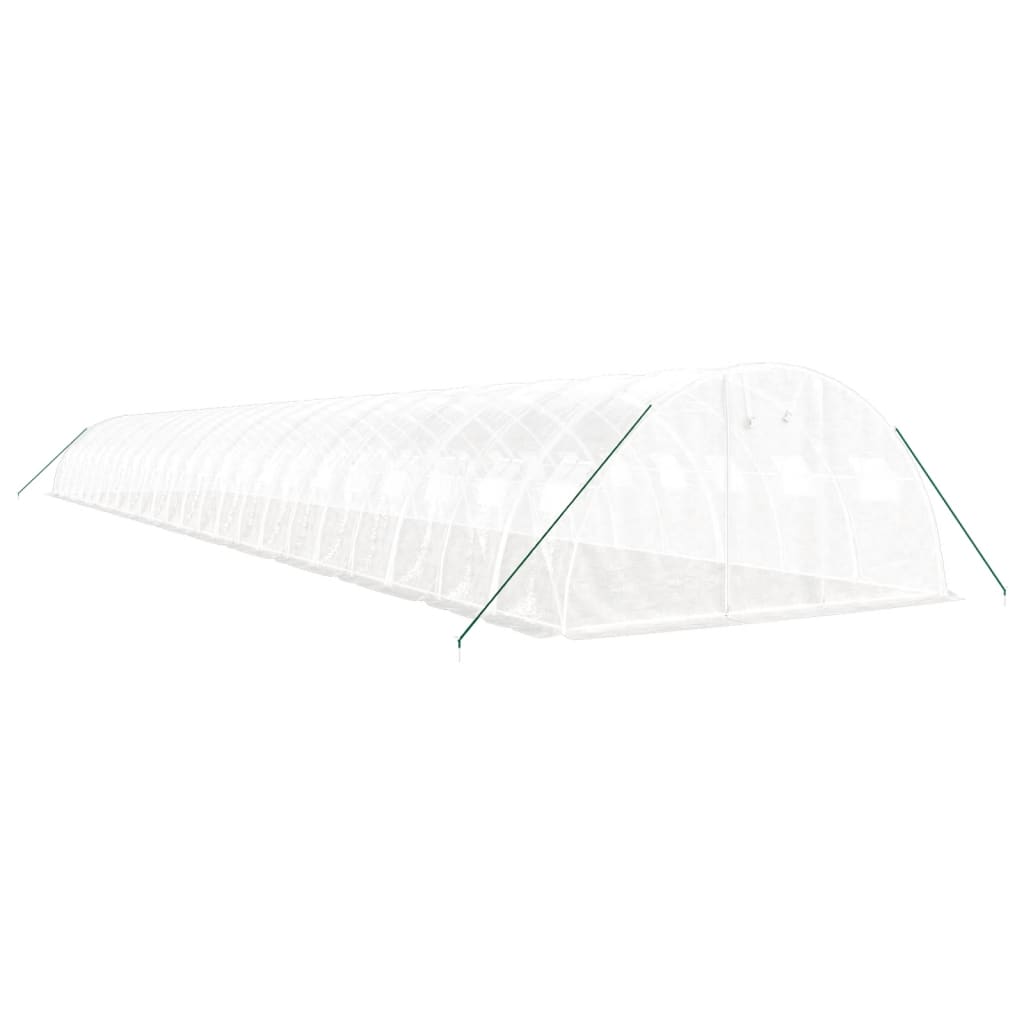 vidaXL Θερμοκήπιο Λευκό 96 μ² 24 x 4 x 2 μ. με Ατσάλινο Πλαίσιο