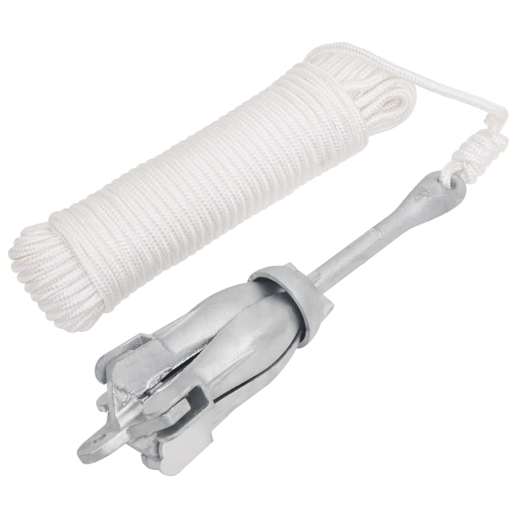 vidaXL Άγκυρα Πτυσσόμενη με Σχοινί 8 κιλά Γαλβανισμένο χυτοσίδηρο