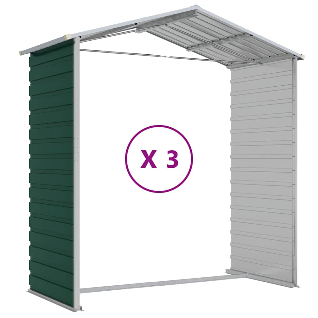 vidaXL Αποθήκη Κήπου Πράσινη 191 x 300 x 198 εκ. από Γαλβανισμένο Ατσάλι