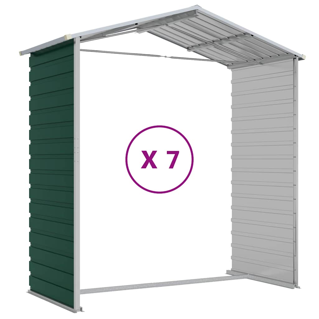 vidaXL Αποθήκη Κήπου Πράσινη 191x640x198 εκ. Γαλβανισμένο Ατσάλι