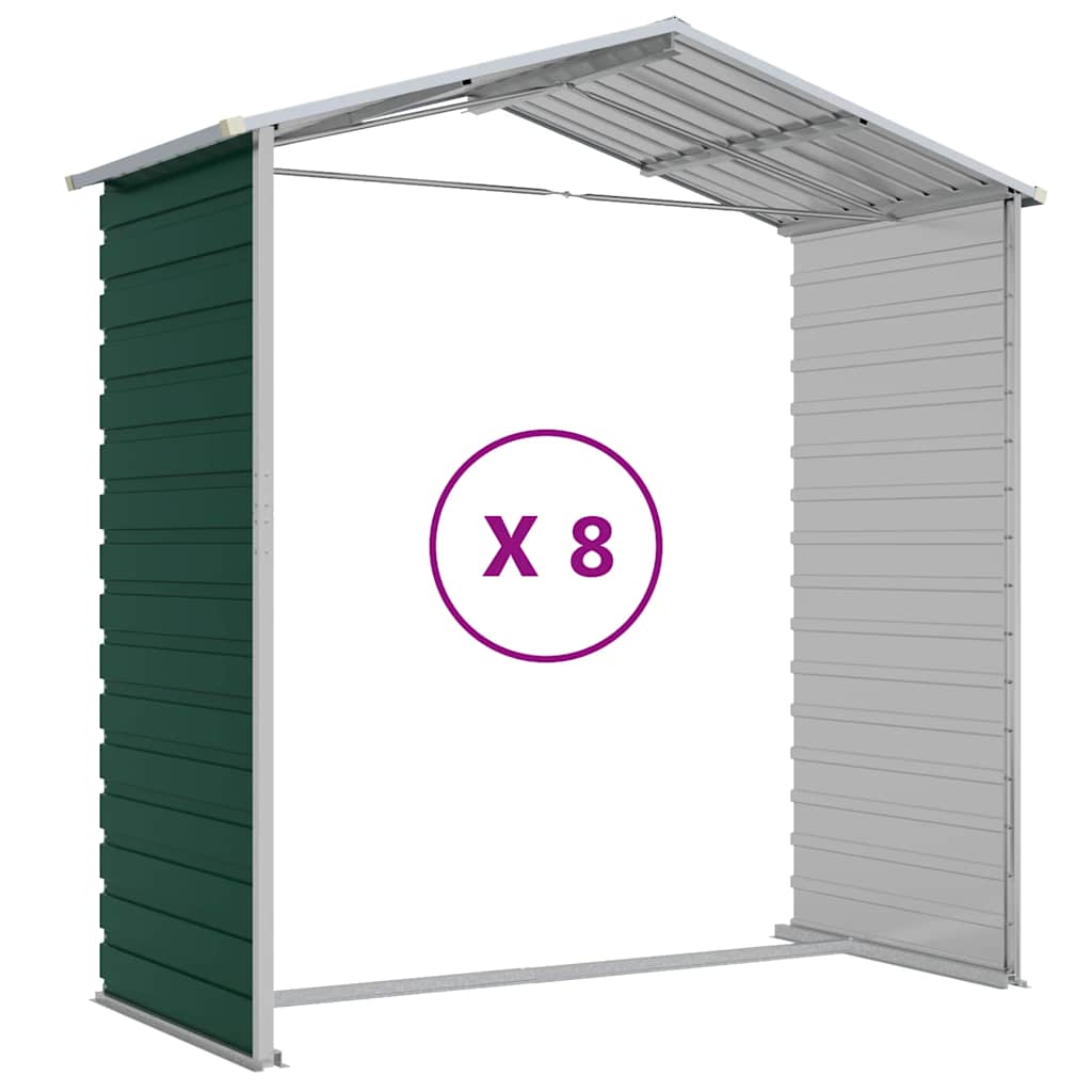 vidaXL Αποθήκη Κήπου Πράσινη 191x725x198 εκ. Γαλβανισμένο Ατσάλι