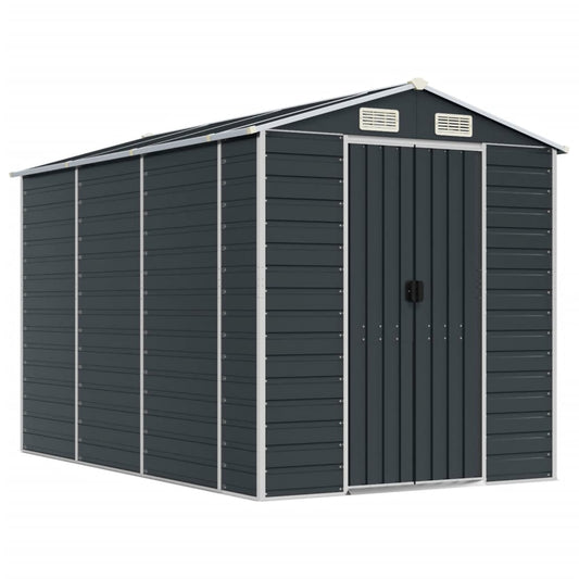 vidaXL Αποθήκη Κήπου Ανθρακί 191x300x198 εκ. Γαλβανισμένο Ατσάλι