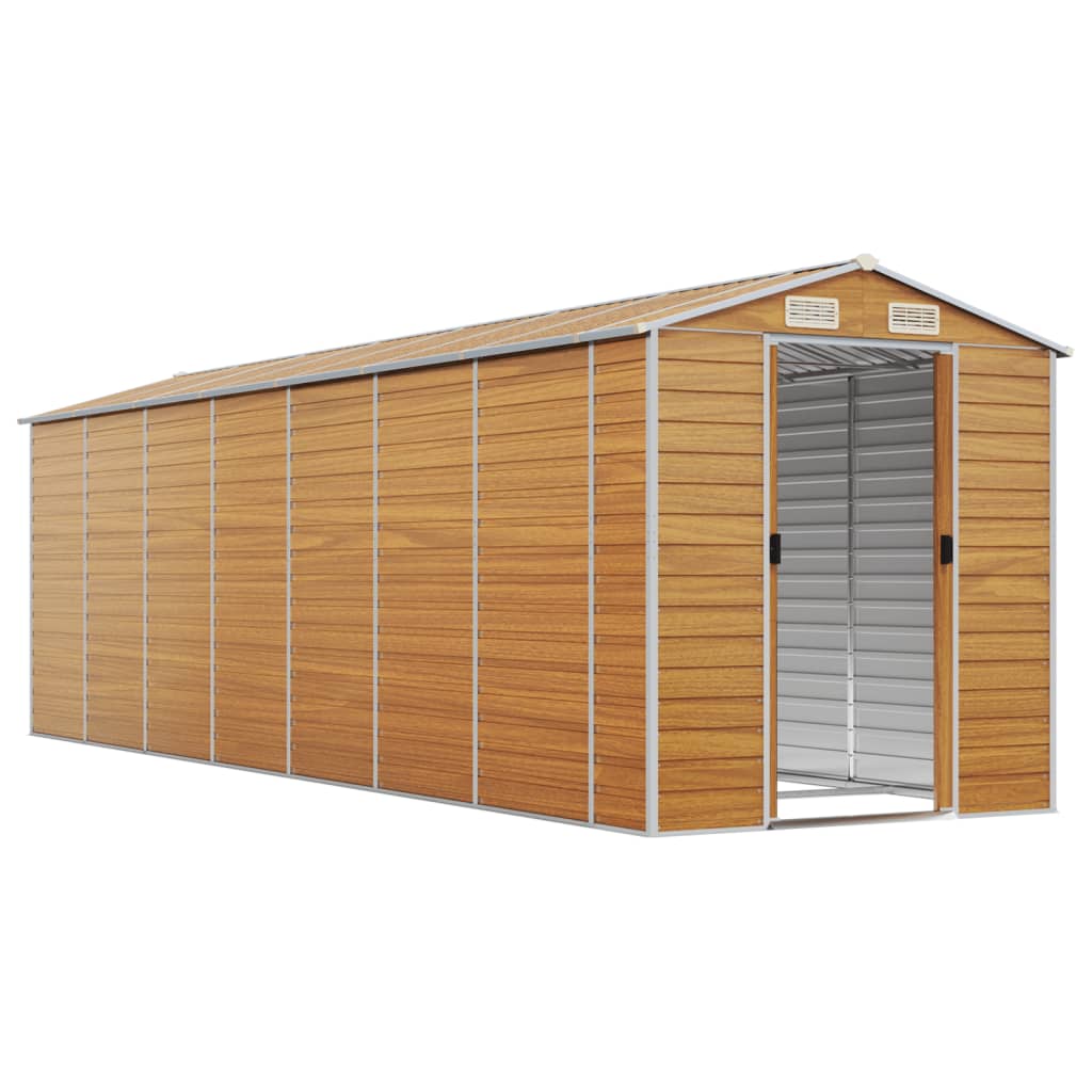 vidaXL Αποθήκη Κήπου Ανοιχτό καφέ 191x640x198 εκ. Γαλβανισμένο Ατσάλι