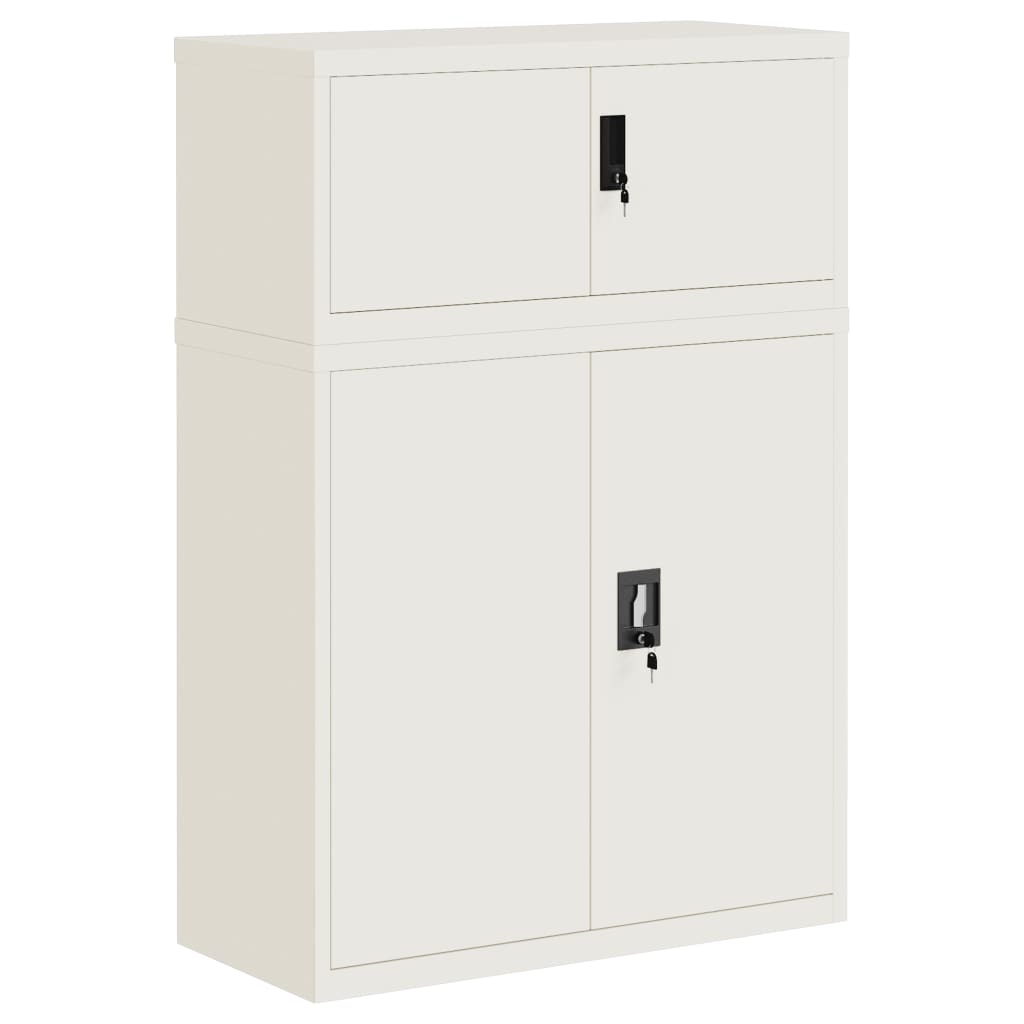 vidaXL Αρχειοθήκη Λευκή 90 x 40 x 130 εκ. από Ατσάλι
