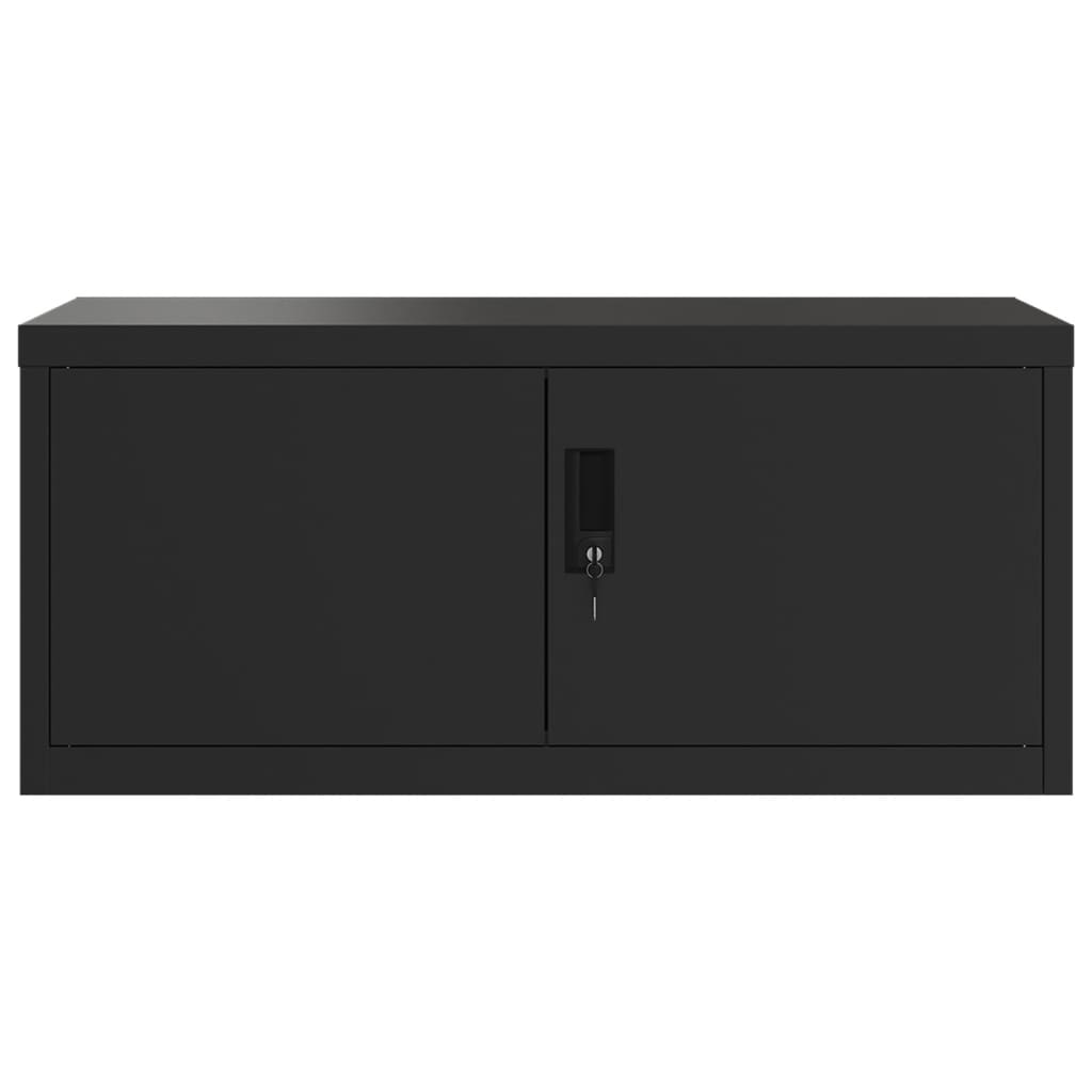 vidaXL Αρχειοθήκη Μαύρη 90 x 40 x 130 εκ. Ατσάλινη