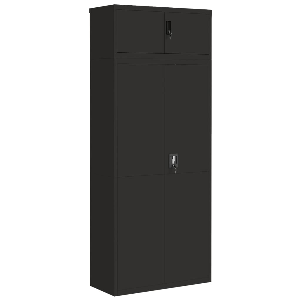 vidaXL Αρχειοθήκη Μαύρη 90 x 40 x 220 εκ. Ατσάλινη