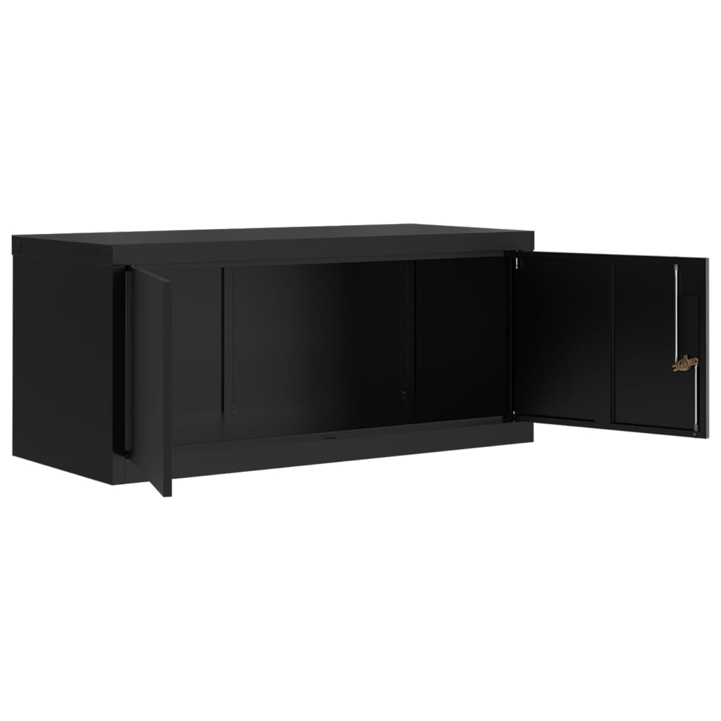 vidaXL Αρχειοθήκη Μαύρη 90 x 40 x 220 εκ. Ατσάλινη