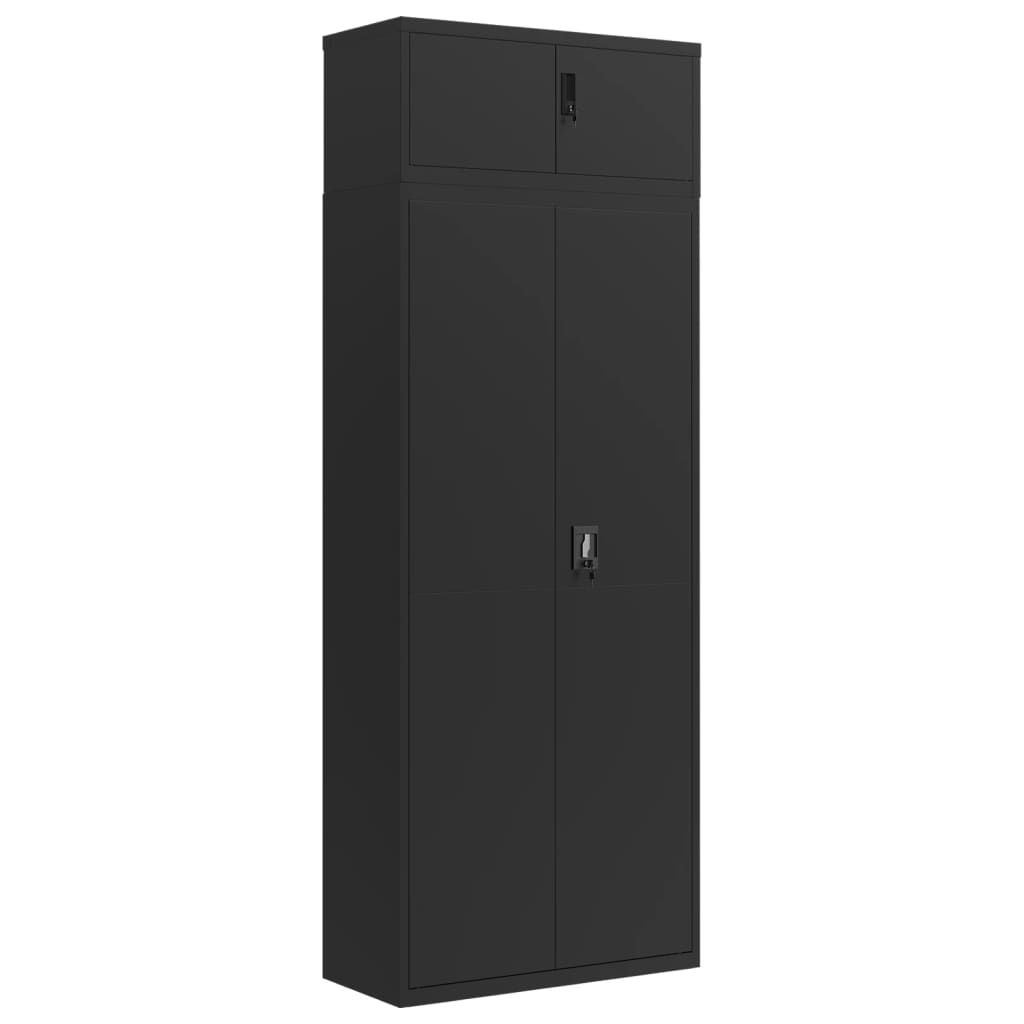 vidaXL Αρχειοθήκη Μαύρη 90 x 40 x 240 εκ. από Ατσάλι