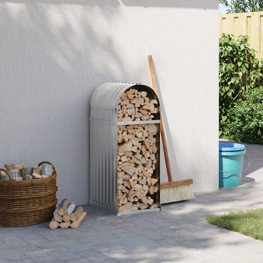 vidaXL Ξυλοθήκη Ανοιχτό Γκρι 40x45x100 εκ. από Γαλβανισμένο Ατσάλι