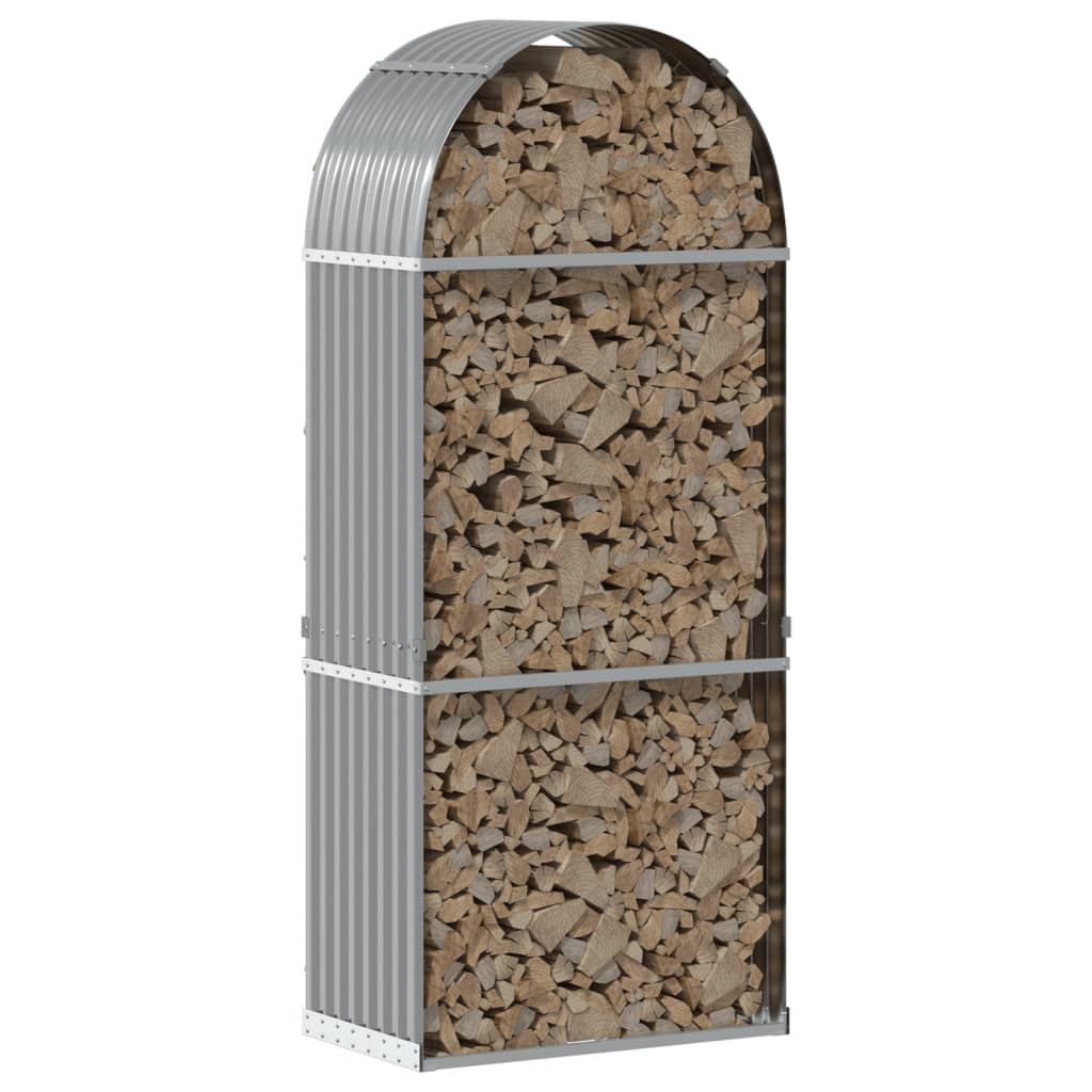 vidaXL Ξυλοθήκη Ανοιχτό Γκρι 80 x 45 x 190 εκ. από Γαλβανισμένο Ατσάλι