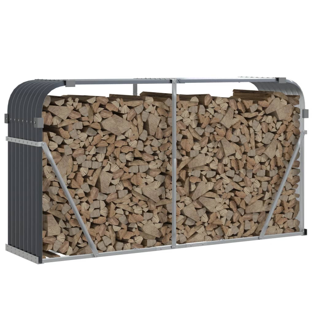 vidaXL Ξυλοθήκη Ανθρακί 180x45x100 εκ. από Γαλβανισμένο Ατσάλι