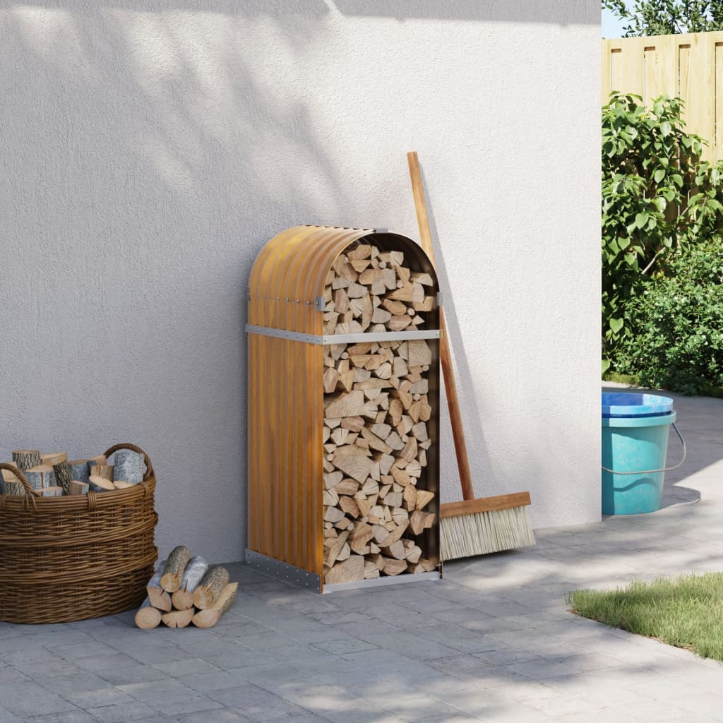 vidaXL Ξυλοθήκη Ξύλινη Όψη 40x45x100 εκ. από Γαλβανισμένο Ατσάλι