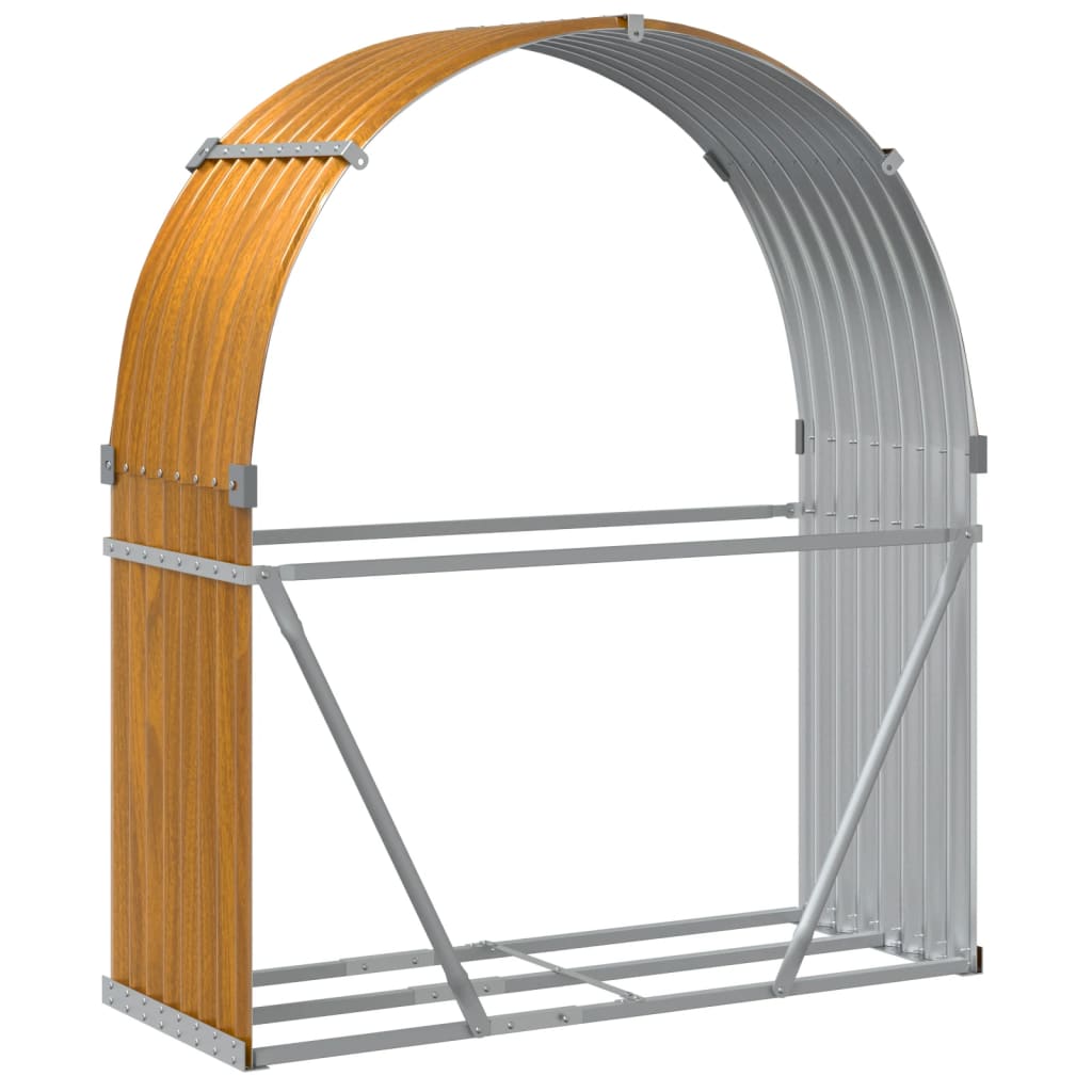 vidaXL Ξυλοθήκη Ξύλινη Όψη 120 x 45 x 140 εκ. από Γαλβανισμένο Ατσάλι
