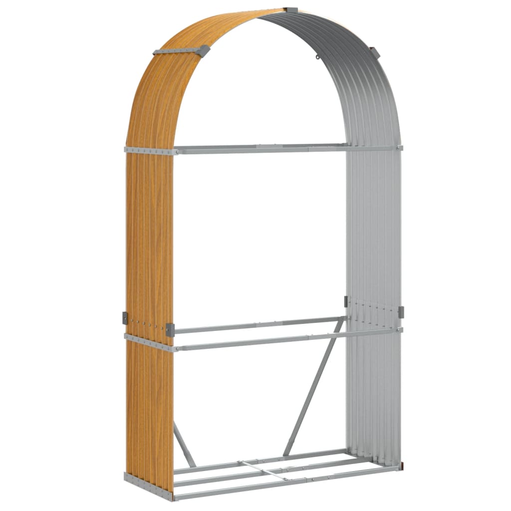 vidaXL Ξυλοθήκη Ξύλινη Όψη 120x45x210 εκ. από Γαλβανισμένο Ατσάλι