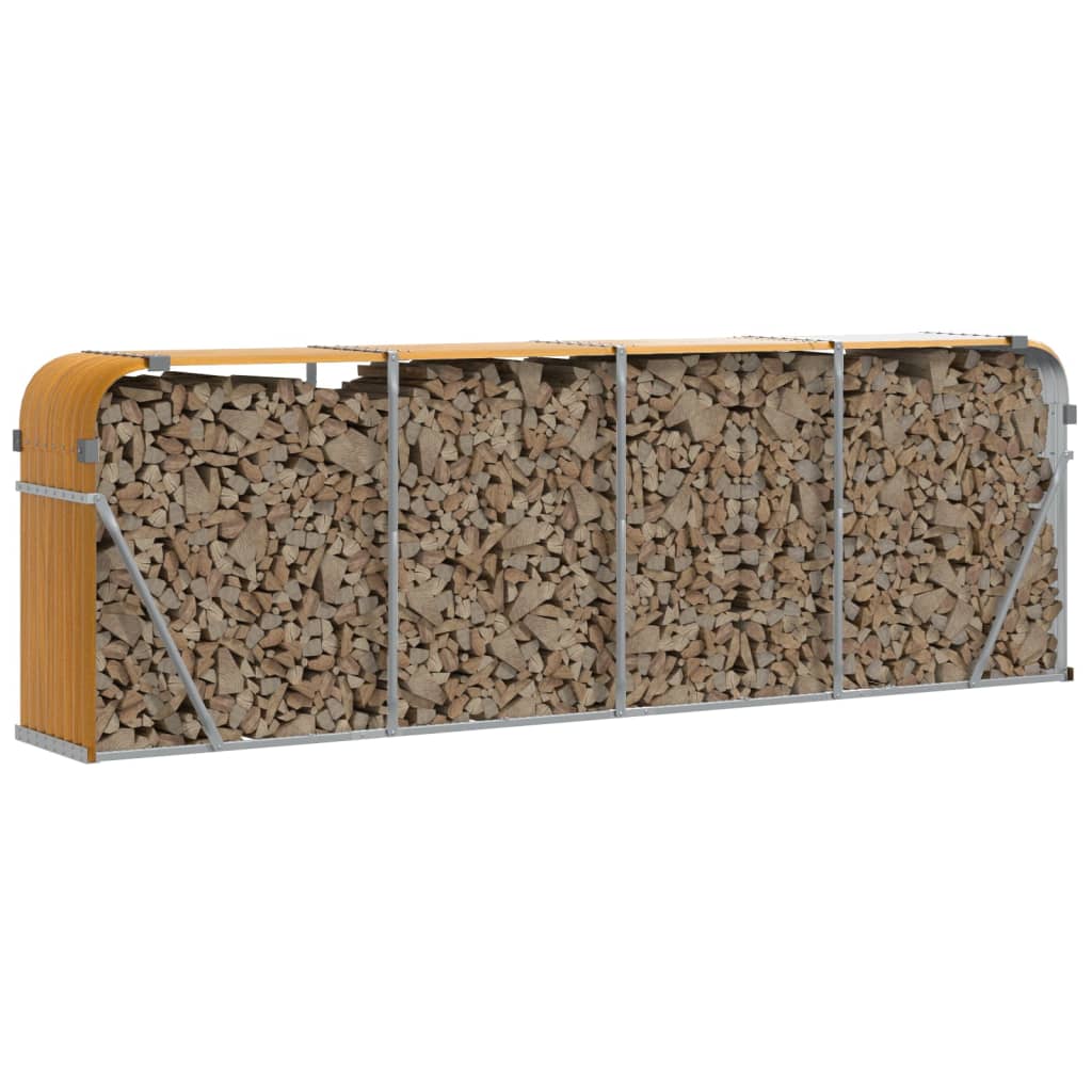 vidaXL Ξυλοθήκη Ξύλινη Όψη 300x45x100 εκ. από Γαλβανισμένο Ατσάλι