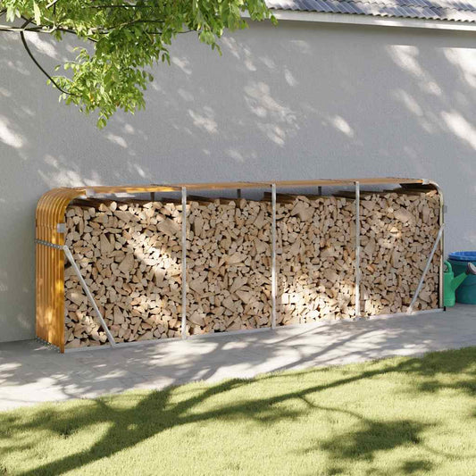 vidaXL Ξυλοθήκη Ξύλινη Όψη 300x45x100 εκ. από Γαλβανισμένο Ατσάλι