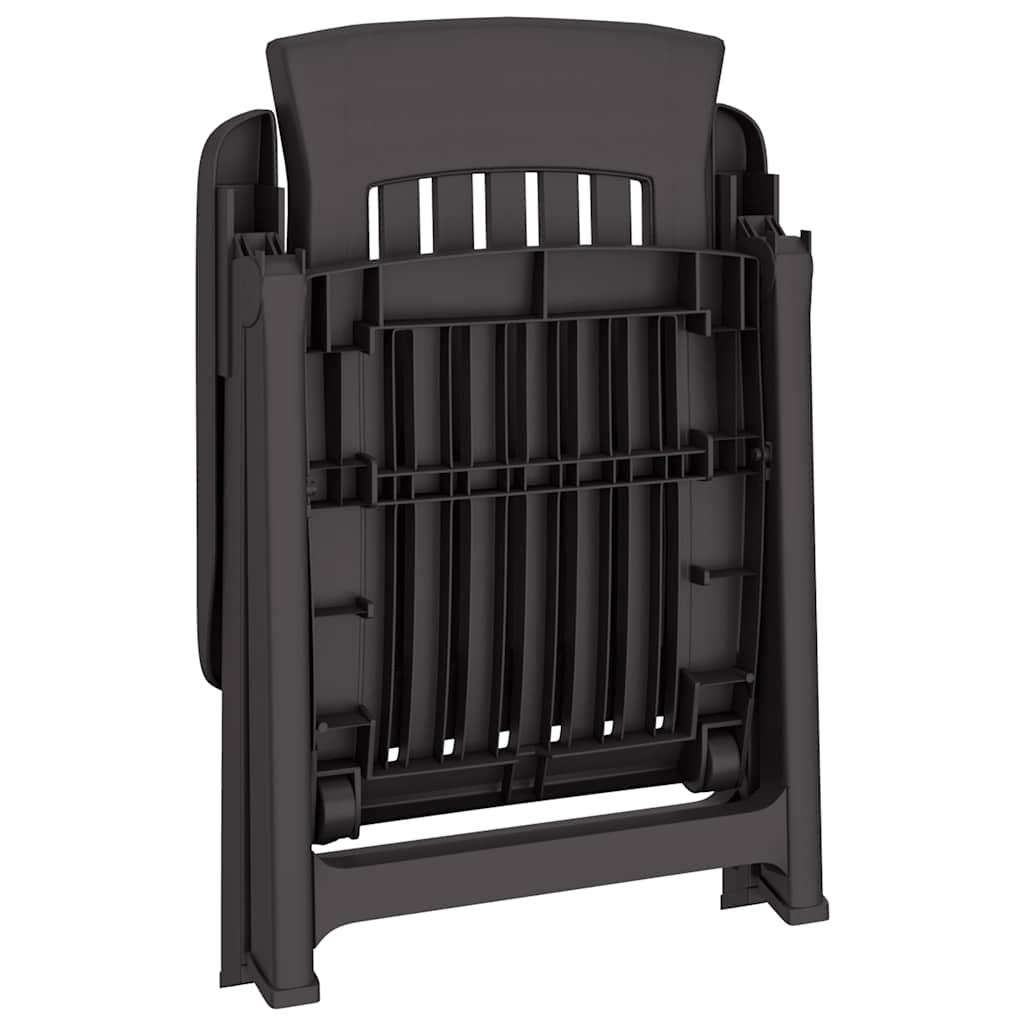 vidaXL Καρέκλες Κήπου Ανακλινόμενες 2 τεμ. Ανθρακί από Πολυπροπυλένιο