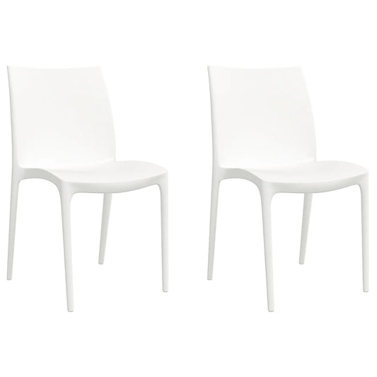 vidaXL Καρέκλες Κήπου 2 τεμ. Λευκές 50x46x80 εκ. από Πολυπροπυλένιο