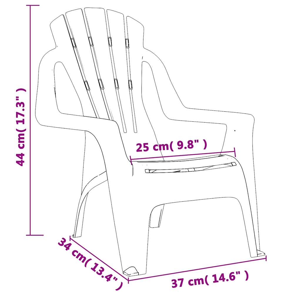 vidaXL Καρέκλες Κήπου Παιδικές 2τεμ. Ξύλινη Όψη Πράσινο 37x34x44εκ. PP