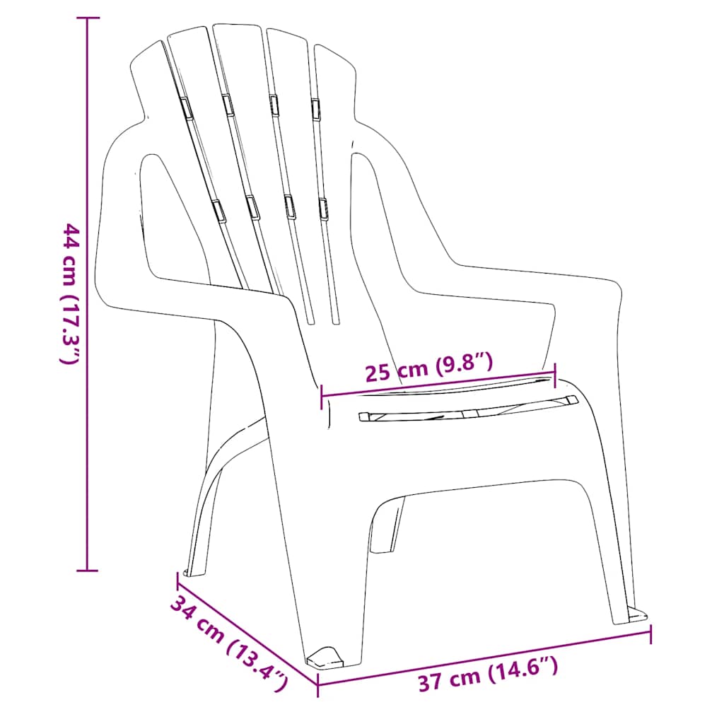 vidaXL Καρέκλες Κήπου Παιδικές 2 τεμ. Ξύλινη Όψη Ροζ 37x34x44 εκ. PP