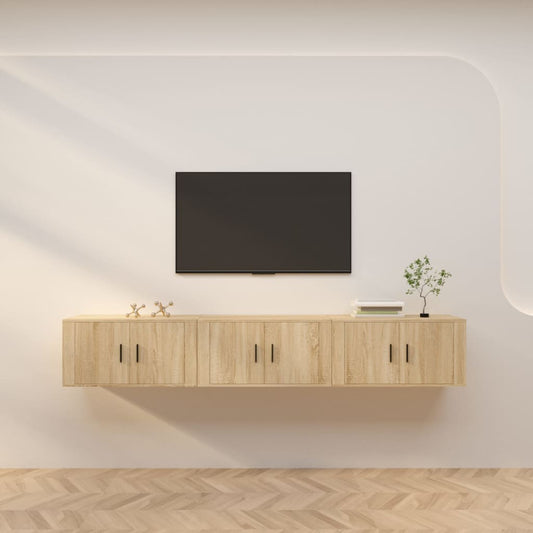 vidaXL Έπιπλα Τηλεόρασης Επιτοίχια 3 τεμ. Sonoma Δρυς 80x34,5x40 εκ