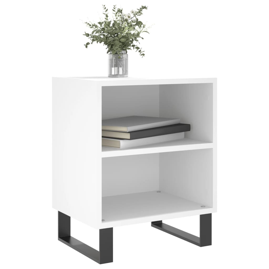 vidaXL Κομοδίνο Λευκό 40 x 30 x 50 εκ. από Επεξεργασμένο Ξύλο