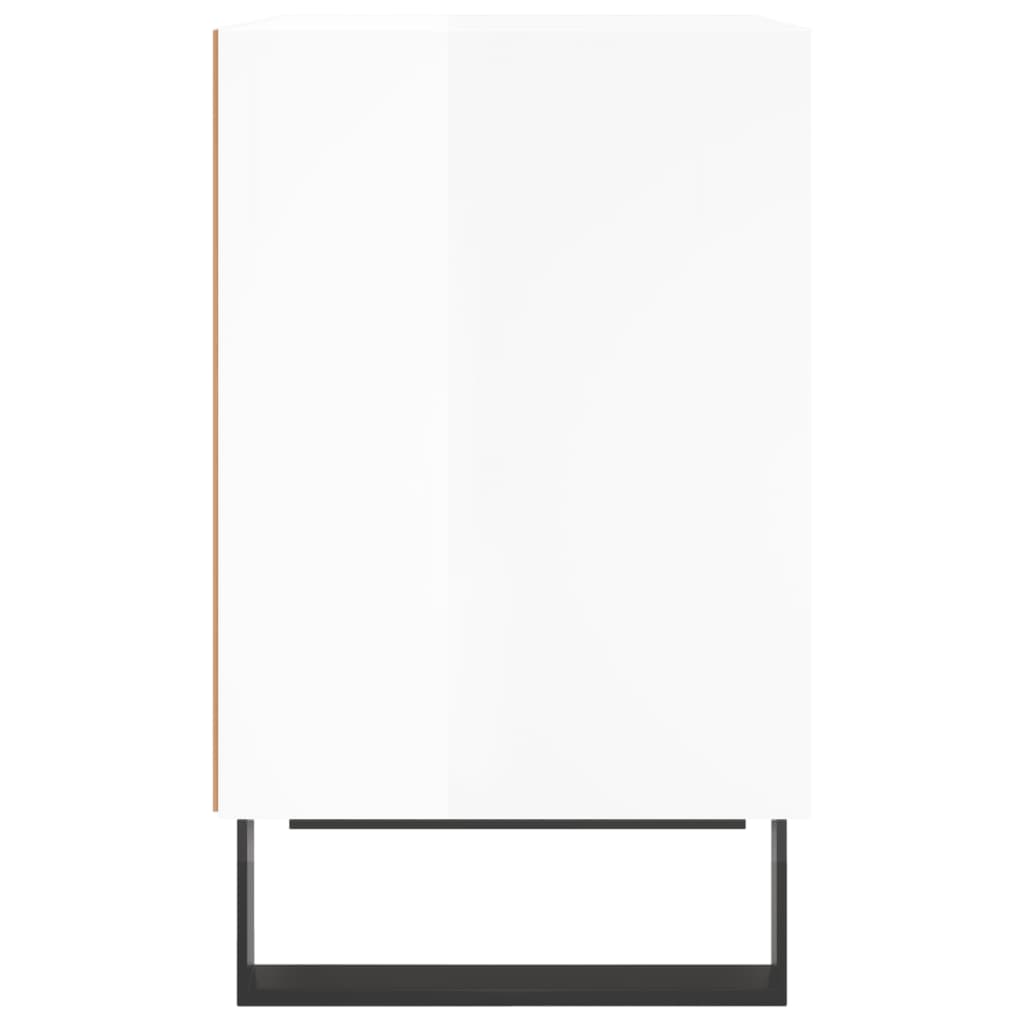 vidaXL Κομοδίνα 2 τεμ. Γυαλ. Λευκά 40x30x50 εκ. από Επεξεργασμένο Ξύλο