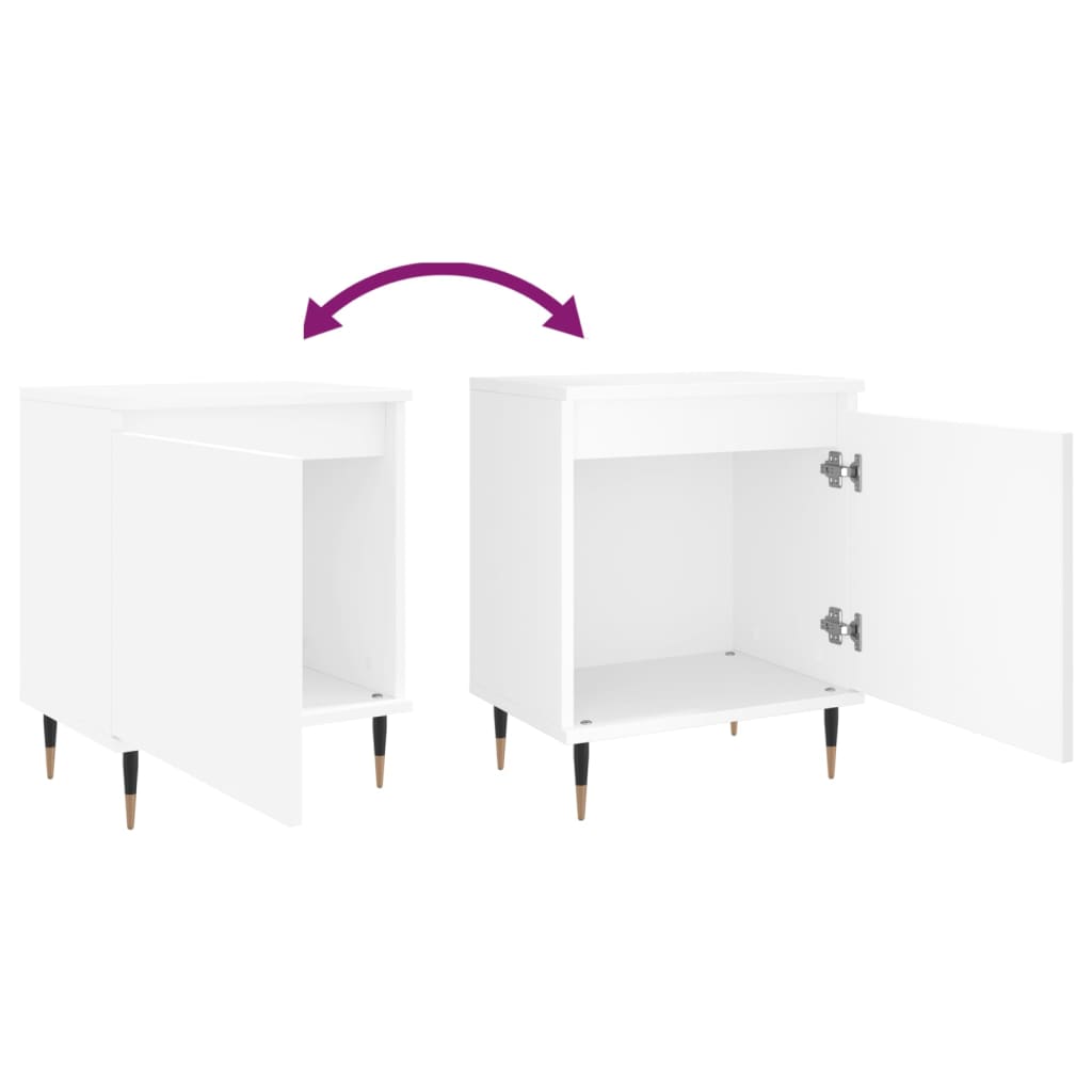 vidaXL Κομοδίνα 2 τεμ. Λευκά 40 x 30 x 50 εκ. από Επεξεργασμένο Ξύλο