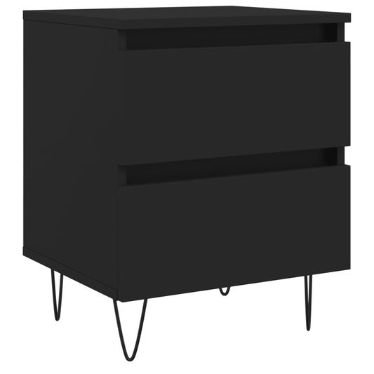 vidaXL Κομοδίνο Μαύρο 40 x 35 x 50 εκ. από Επεξεργασμένο Ξύλο