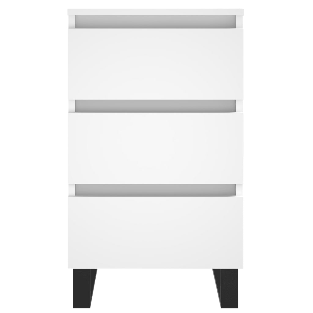 vidaXL Κομοδίνα 2 τεμ. Λευκά 40 x 35 x 69 εκ. από Επεξεργασμένο Ξύλο