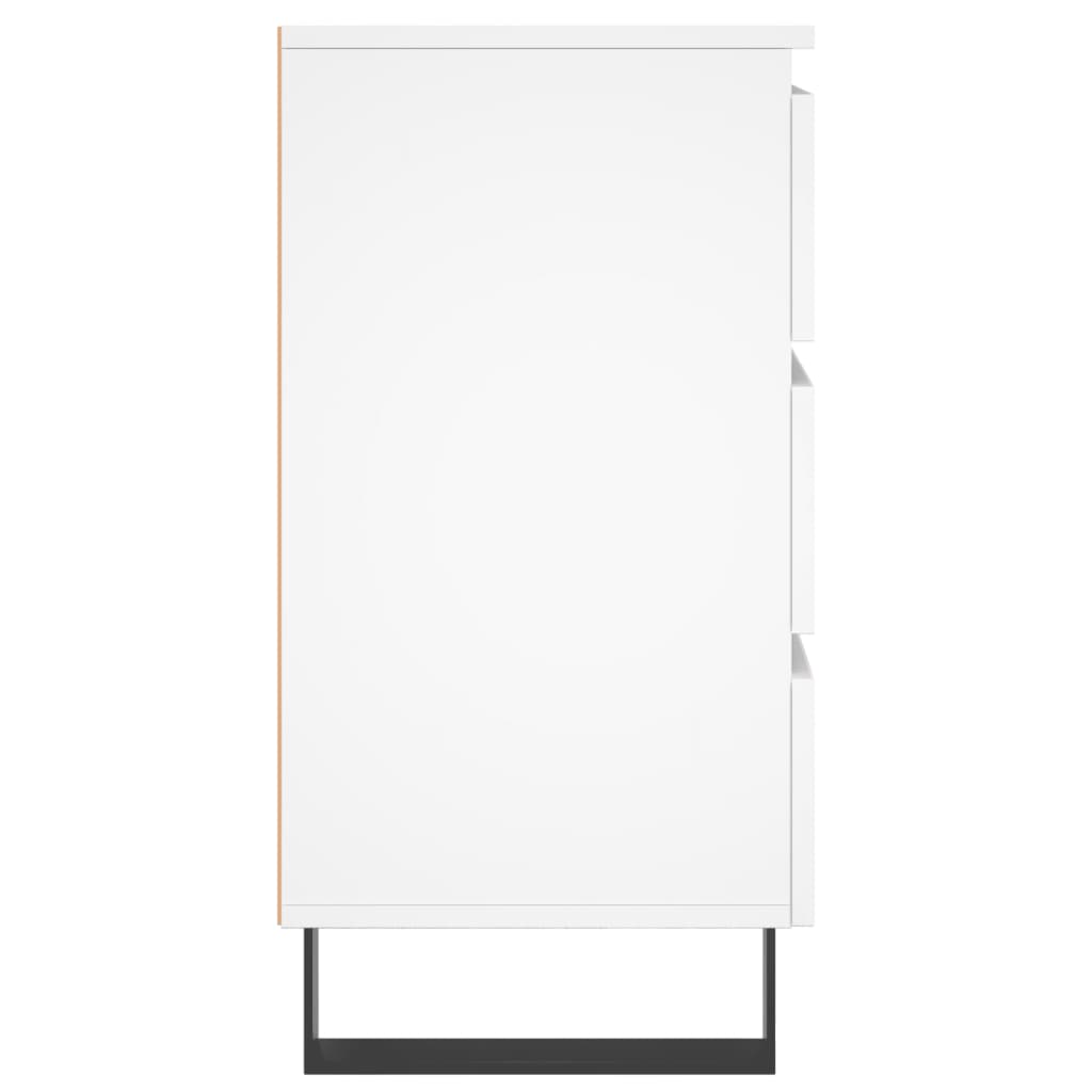 vidaXL Κομοδίνα 2 τεμ. Λευκά 40 x 35 x 69 εκ. από Επεξεργασμένο Ξύλο