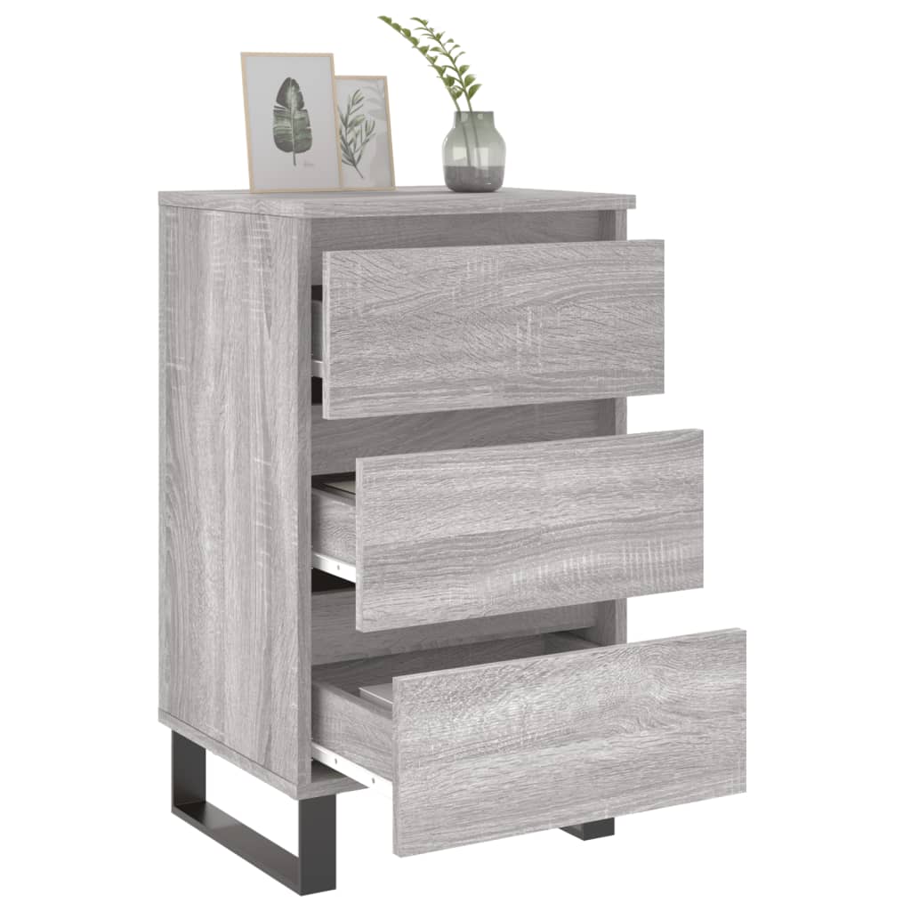 vidaXL Κομοδίνα 2 τεμ. Γκρι Sonoma 40x35x69 εκ. από Επεξεργασμένο Ξύλο