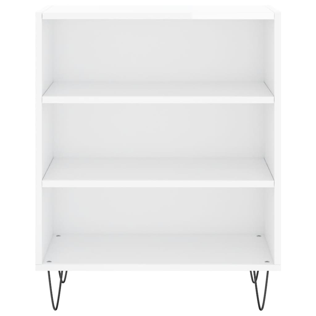 vidaXL Ραφιέρα Γυαλιστερή Λευκή 57 x 35 x 70 εκ. από Επεξεργ. Ξύλο