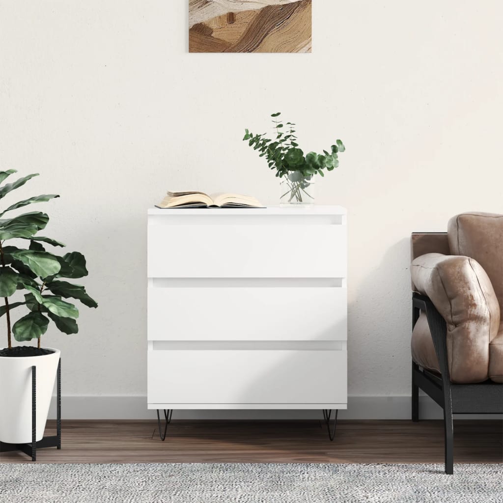 vidaXL Συρταριέρα Λευκή 60 x 35 x 70 εκ. από Επεξεργασμένο Ξύλο