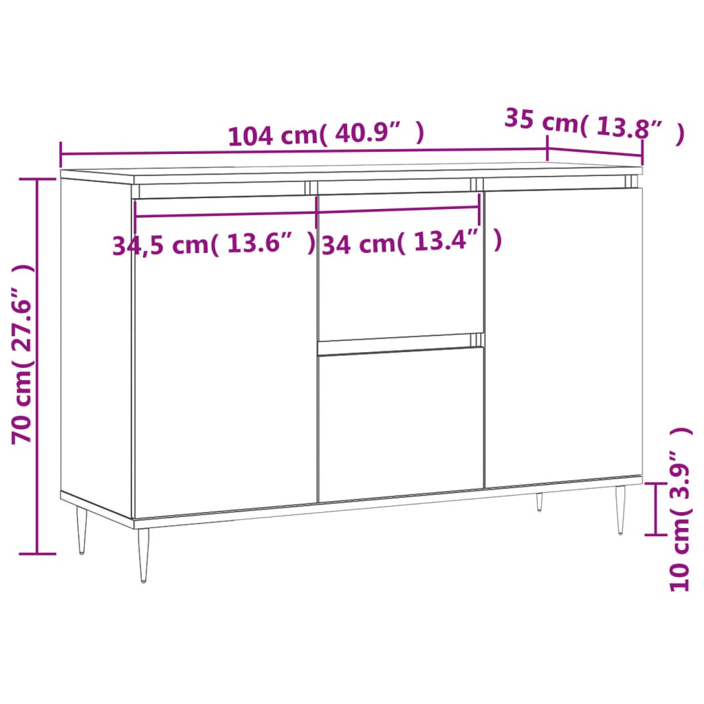 vidaXL Ντουλάπι Καπνιστή Δρυς 101,5x35x70 εκ. από Επεξεργασμένο Ξύλο